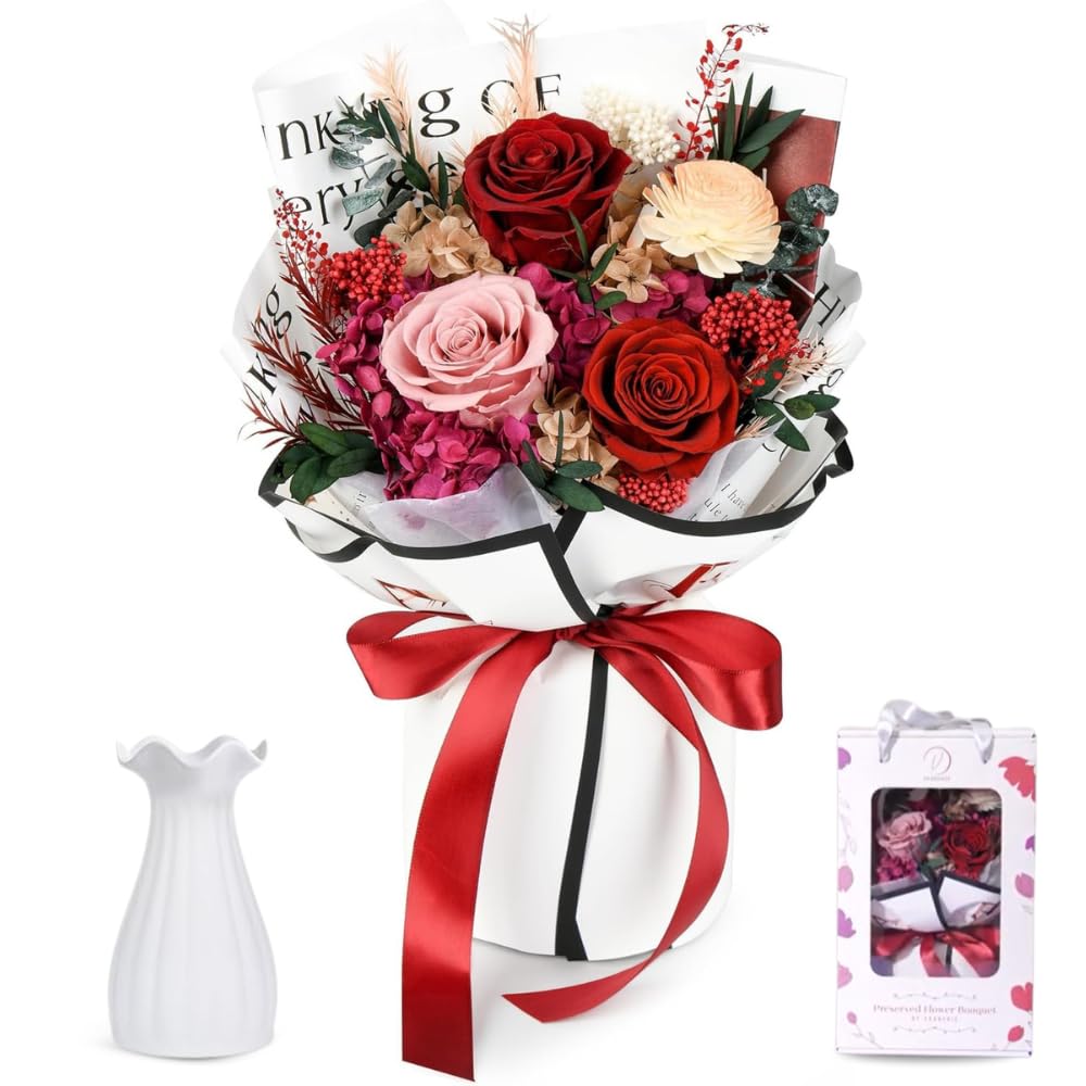 Amazon.com: Vaanshie Forever Flowers Bouquet, Preserved Long